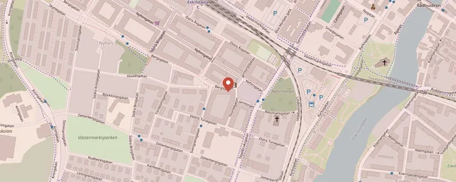 Karta över huvudkontoret på Nygatan 33 A i Eskilstuna