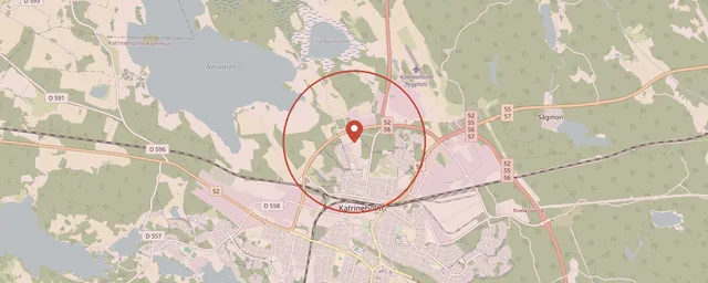 Karta över Katrineholm där ÄC-Konsult har lokalt kontor